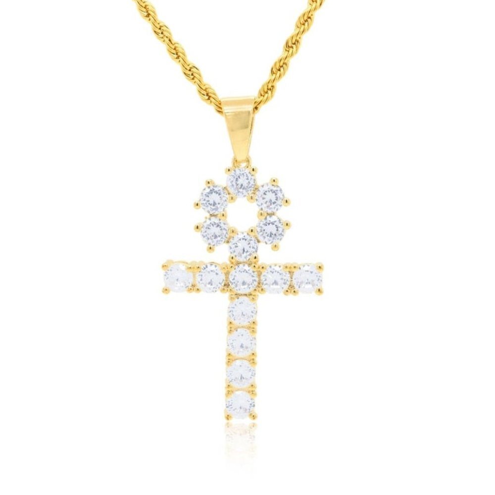 14k cz Ankh Pendant / Men's Pendant / Hip Hop